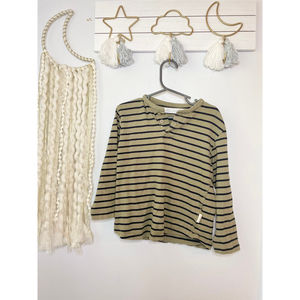Small 6 ZARA Boys Henley Striped Shirt